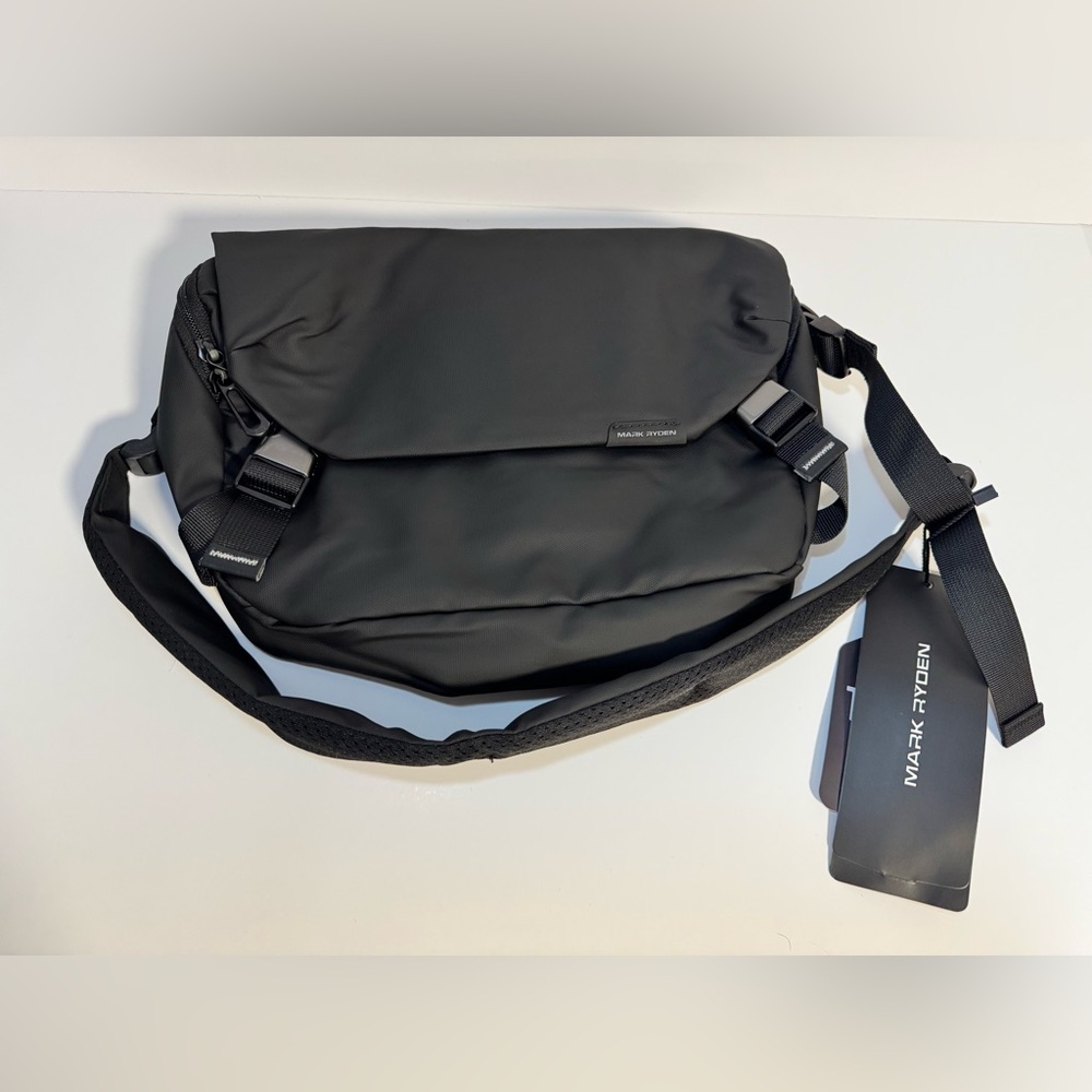Mark Ryden Harvey Leather Waterproof Multifunctional Messenger Bag Black Mens